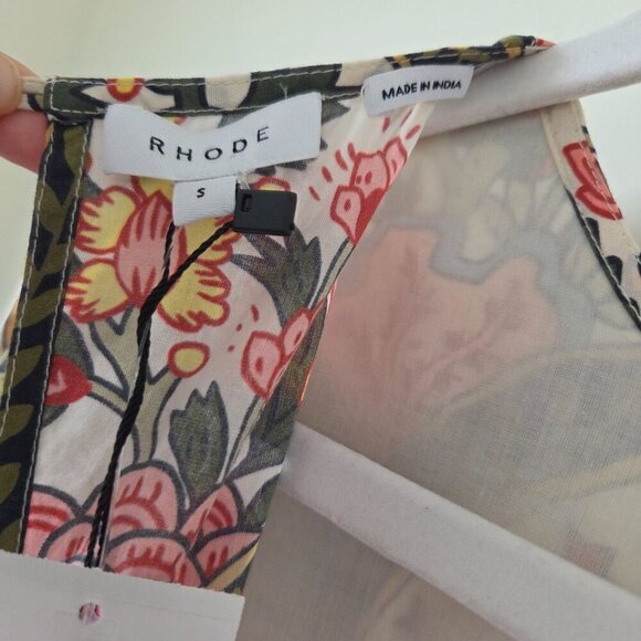 NWT Rhode Molly Lace Up Back Mini Dress in Mushroom Print Small - Picture 8 of 10